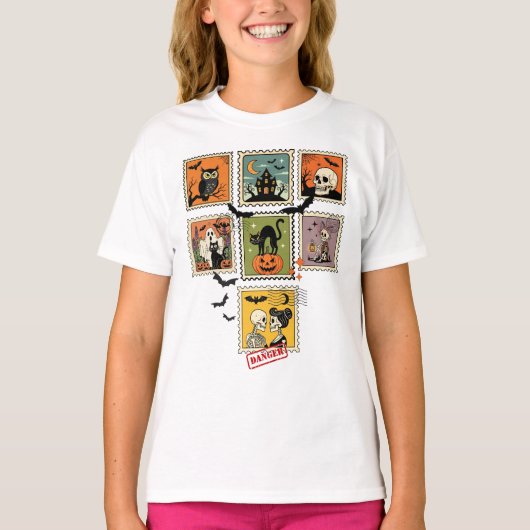  Halloween postzegel Collectie T-shirt (Voorkant)