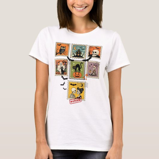 Halloween postzegel Collectie T-shirt (Voorkant)