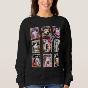 Halloween postzegel Grappige Halloween geest Trui