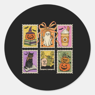 Halloween postzegel leraar Spooky Cut Ronde Sticker