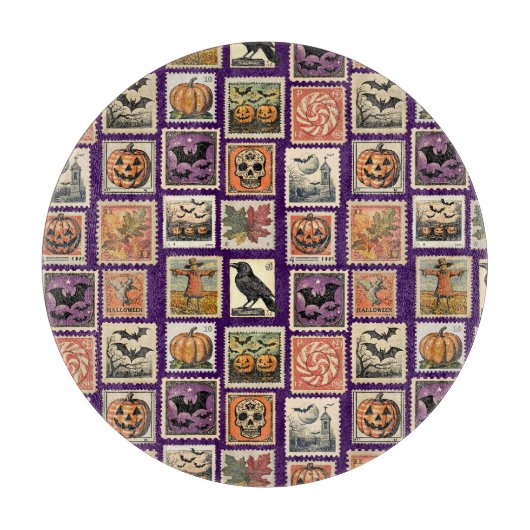 Halloween Postzegel Stempel Patroon Snijplank (Voorkant)