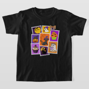 Halloween-postzegelkatten, boe, geesten t-shirt