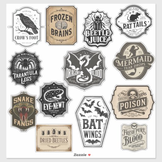 Halloween Potion Fles Assortiment Labels (Vel)