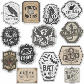Halloween Potion Fles Assortiment Labels