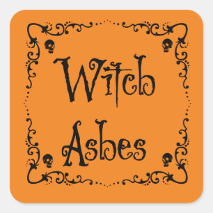 Halloween Potion Ingrediënten Witch Ashes Vierkante Sticker