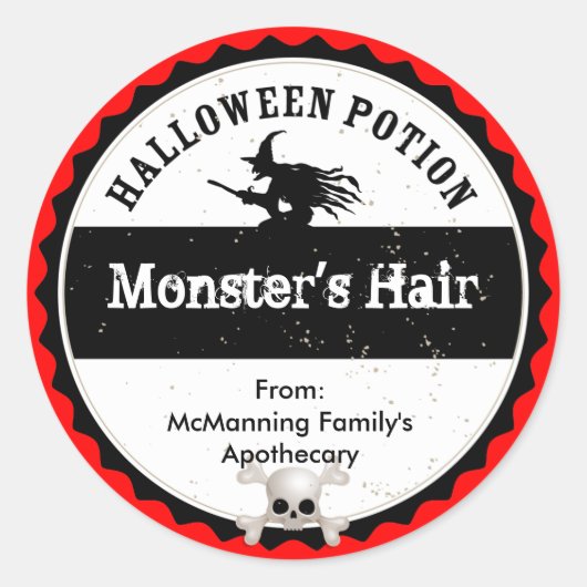 Halloween Potion Ronde Sticker (Voorkant)