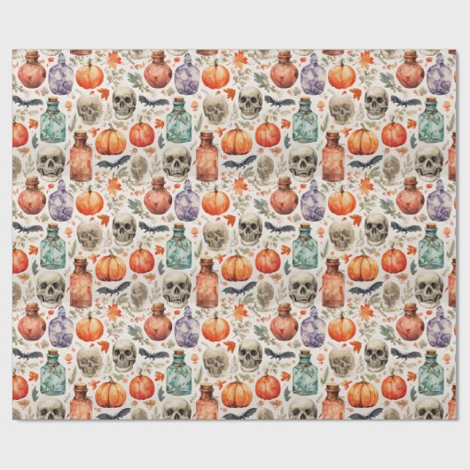 Halloween Potions & Pumpkin Wrapping Paper Cadeaupapier (Vlak)