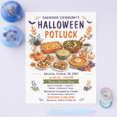 Halloween Potluck Gemeenschaps Herfstbijeenkomst Flyer (Enkel)