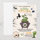 Halloween Potluck Party Invitation Card Kaart (Voorkant / Achterkant)