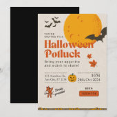 Halloween Potluck Party Kantoor Uitnodiging voor v (Voorkant / Achterkant)