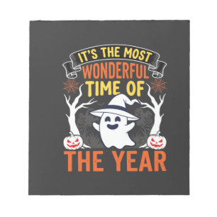 Halloween Prachtige Tijd Geest en Pompoen Vintage Notitieblok