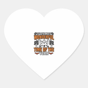 Halloween Prachtige Tijd Van Het Jaar Vintage T-sh Hart Sticker