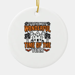 Halloween Prachtige Tijd Van Het Jaar Vintage T-sh Keramisch Ornament