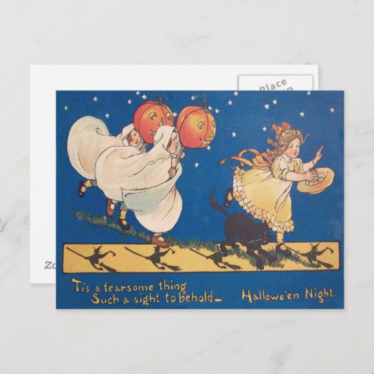 Halloween Prank Ghost Kostuum Zwart Kat Briefkaart (Voorkant / Achterkant)