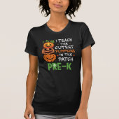 Halloween Pre K Leraar Leuke Pompoenen T-shirt (Voorkant)