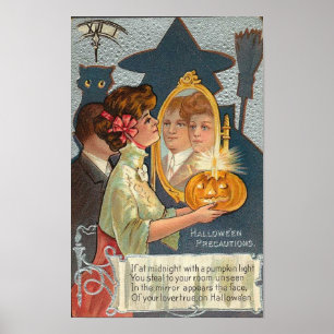Halloween Precaution Card Poster