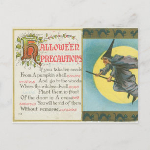 Halloween Precautions Witch  Briefkaart