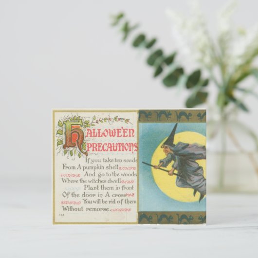 Halloween Precautions Witch  Briefkaart (Staand voorkant)