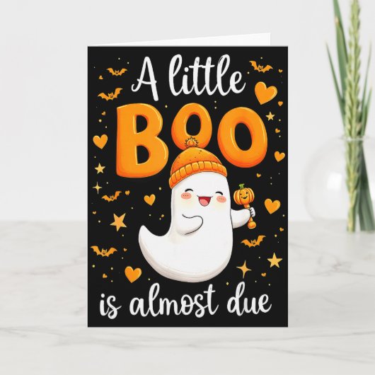 Halloween Pregnancy Announcement A Little Boo Is A Kaart (Voorkant)
