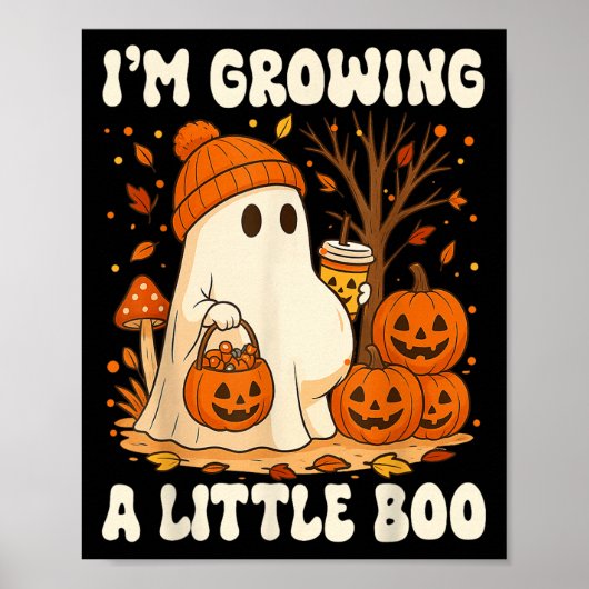 Halloween Pregnancy Announcement I'm Growing A Lit Poster (Voorkant)