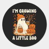 Halloween Pregnancy Announcement I'm Growing A Lit Ronde Sticker (Voorkant)