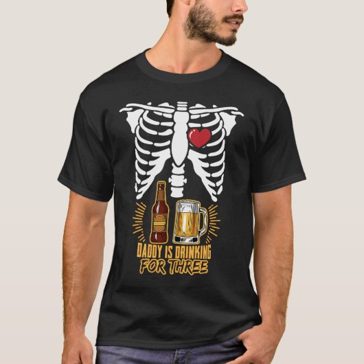 Halloween Pregnancy Baby Skeleton Candy XRay Pregn T-shirt (Voorkant)