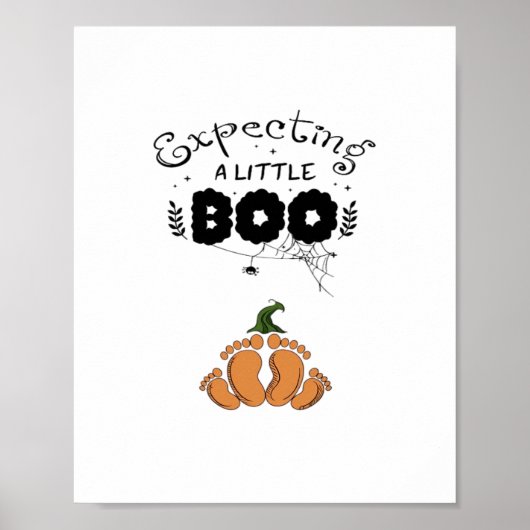 Halloween Pregnancy Mom To Be Expecting Little Boo Poster (Voorkant)