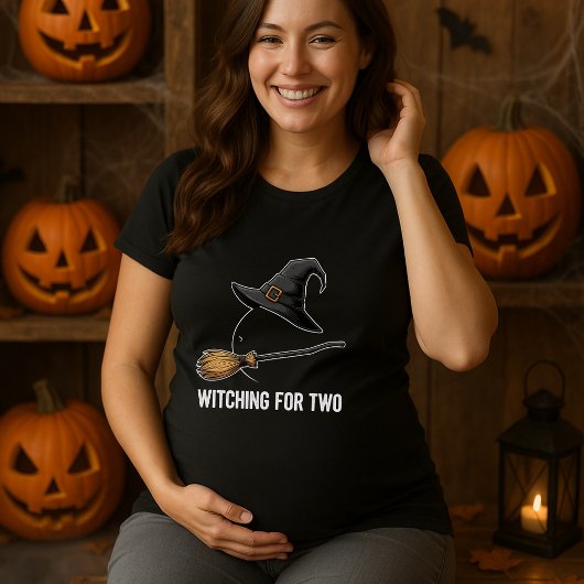 Halloween Pregnancy Pregnant Witching For Two T-shirt