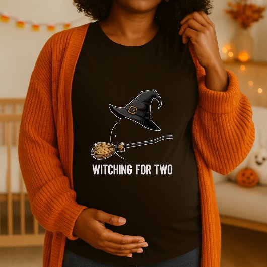 Halloween Pregnancy Pregnant Witching For Two T-shirt