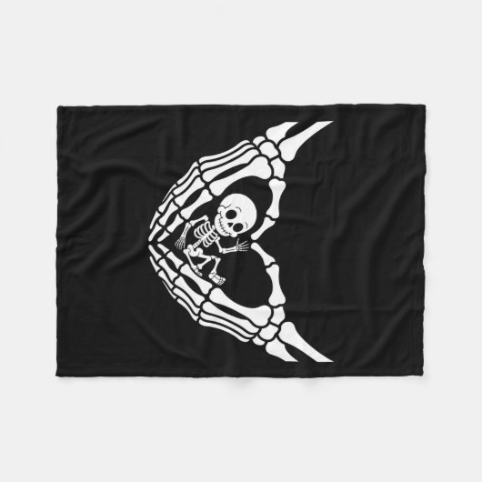 Halloween Pregnant Baby Skeleton Spooky Seizoen Ni Fleece Deken (Voorkant (Horizontaal))