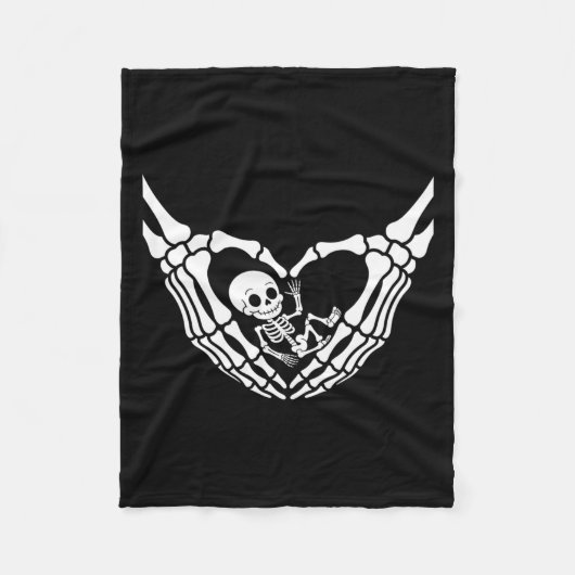 Halloween Pregnant Baby Skeleton Spooky Seizoen Ni Fleece Deken (Voorkant)