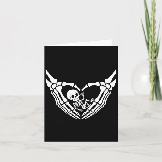 Halloween Pregnant Baby Skeleton Spooky Seizoen Ni Kaart (Voorkant)