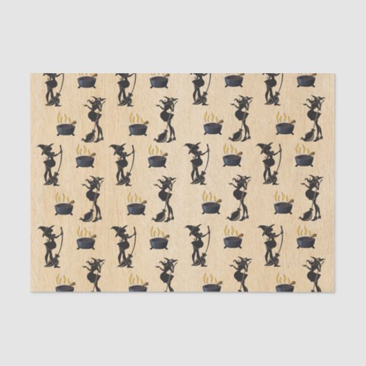 Halloween Pregnant Witch Baby gaat douchen Tissuepapier (Voorkant)