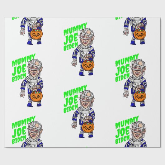 halloween president joe biden mummy cadeaupapier (Vlak)