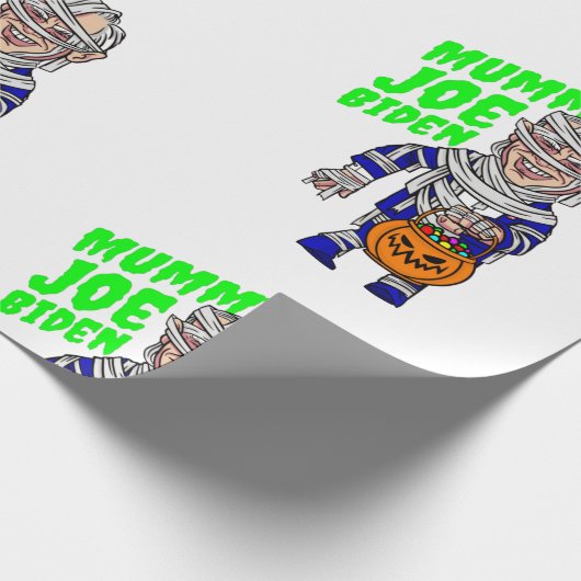 halloween president joe biden mummy cadeaupapier (Hoek)