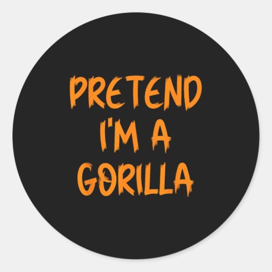 Halloween Pretend I'm A Gorilla Costume Lazy Kids Ronde Sticker (Voorkant)