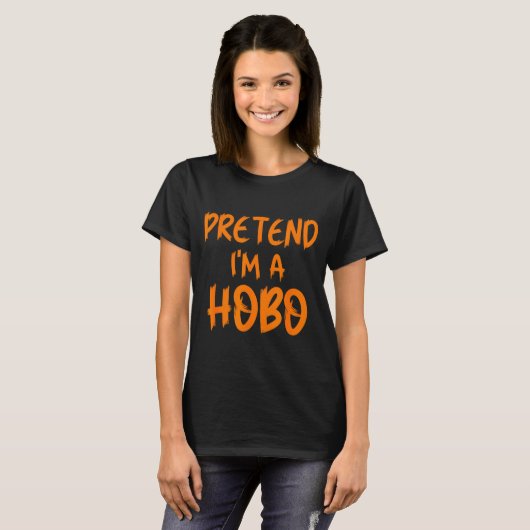 Halloween Pretend I'm A Hobo Costume Funny Lazy Ad T-shirt (Voorkant volledig)