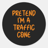 Halloween Pretend I'm A Traffic Cone Costume Lazy Ronde Sticker (Voorkant)