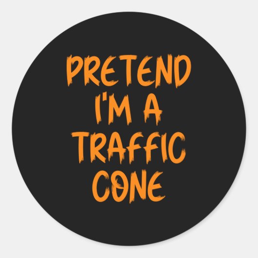 Halloween Pretend I'm A Traffic Cone Costume Lazy Ronde Sticker (Voorkant)