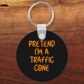 Halloween Pretend I'm A Traffic Cone Costume Lazy  Sleutelhanger (Voorkant)