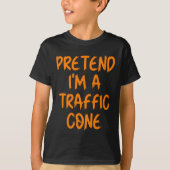 Halloween Pretend I'm A Traffic Cone Costume Lazy  T-shirt (Voorkant)