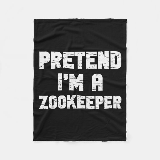 Halloween Pretend I'm A Zookeeper Costume Lazy Zoo Fleece Deken (Voorkant)