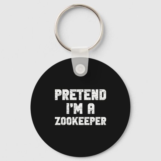 Halloween Pretend I'm A Zookeeper Costume Lazy Zoo Sleutelhanger (Voorkant)