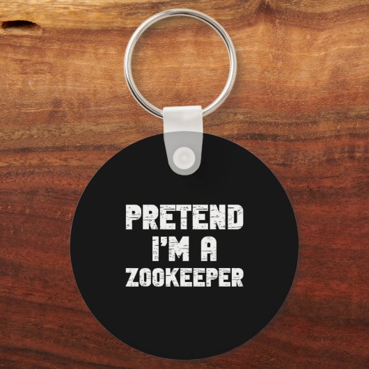 Halloween Pretend I'm A Zookeeper Costume Lazy Zoo Sleutelhanger (Voorkant)