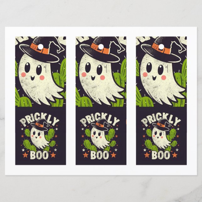 Halloween Prickly boo cactus bladwijzer (Voorkant)