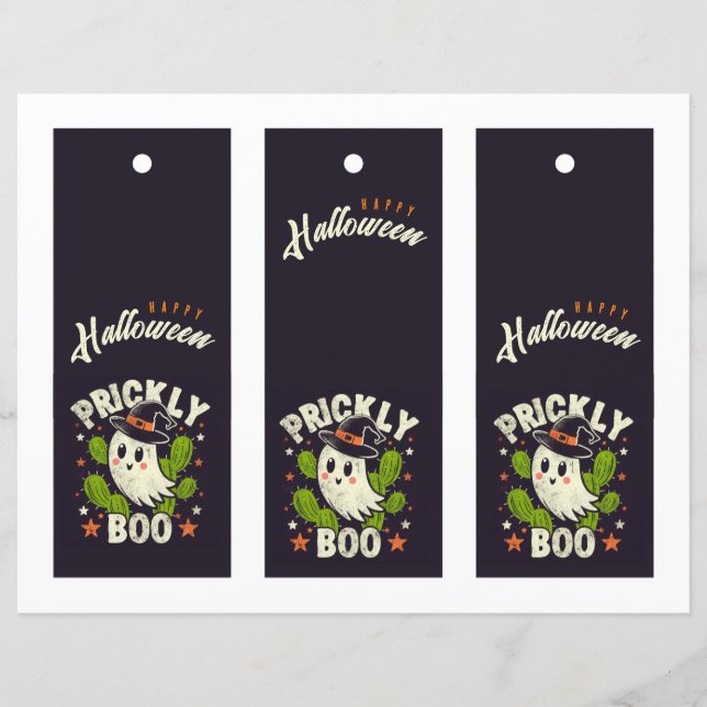 Halloween Prickly boo cactus bladwijzer (Voorkant)