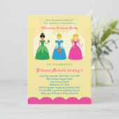 Halloween Princess Costume Party Invitation Kaart (Staand voorkant)