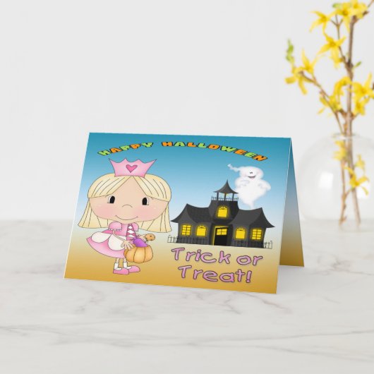 Halloween Princess Wenskaart Kaart (Gele Bloem)