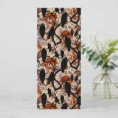 Halloween print van de schedel en de kraai kaart (Staand voorkant)