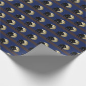 Halloween Prowling Black Cat op een Volle Maan Cadeaupapier (Hoek)